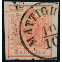 Österreich 1850 3kr, MP, Type III. MATTIGHOFEN (Oö) Mü:15P!