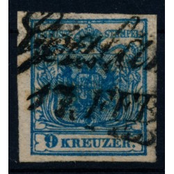 Österreich 1850 9kr, HP, Type III. Klein P.F.! SPALATO (Dalmatien)
