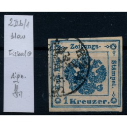 Österreich 1kr, Zeitungsstempelmarke, Type II.b/1 FISKALSTEMPEL! Signum