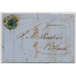 Österreich 1853 9kr, Brief (Inhalt) TRIEST/Franco (Kü) nach VILLACH.