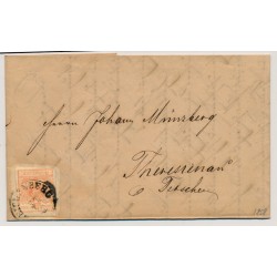 Österreich 1858 3kr, Brief (Inhalt) REICHENBERG (B) nach TETSCHEN.