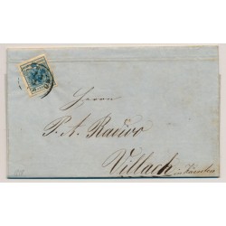 Österreich 1858 9kr, Bug! Brief (Inhalt) ROEREDO (Tirol) nach VILLACH.