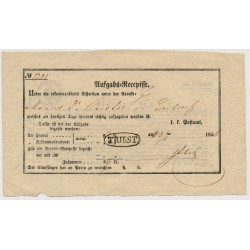 Österreich 1858 Aufgabs-Recepisse TRIEST Stempel. Sehr schön!