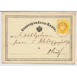 Österreich 1871 2kr Karte SCHILDBERG (M) Kl:15P! Nach OLMÜTZ. Schön!