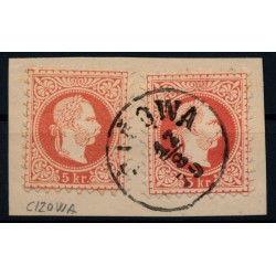 Österreich 1867 2*5kr, Briefstück. CIZOWA (B) Kl:30P! Schön!
