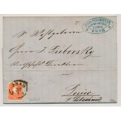 Österreich 1860 5kr, ZENTRIERT! Brief (Inhalt) PRAG/B.H. - LIBOCHOWITZ.