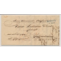 Österreich 1842 Brief (Inhalt) mit BLAUSTEMPEL JAMNITZ (M) Schön!