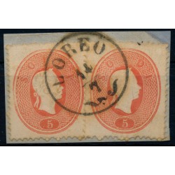 LOMBARDEI-VENETIEN 1861 2*5sld. Briefstück. LOREO