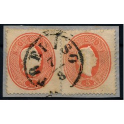 LOMBARDEI-VENETIEN 1861 2*5sld. Briefstück. TREVISO