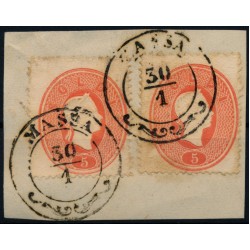 LOMBARDEI-VENETIEN 1861 2*5sld. Briefstück. MASSA