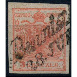 Österreich 1850 3kr, HP, Type I. BENNISCH (Sch) Mü:20P!