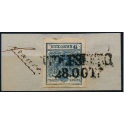 Österreich 1850 9kr, FARBSTOFFMANGEL! WOLFSBERG (K)+Handschrift:'franco'