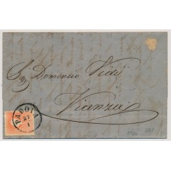 LOMBARDEI-VENETIEN 1861 5sld. Type II. Brief (Inhalt) PADOVA - VICENZA