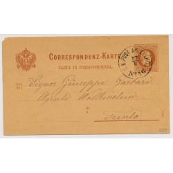 Österreich 1880 2kr Korr-Karte K.K.POST AMBULANCE/No 16 nach TRENTO