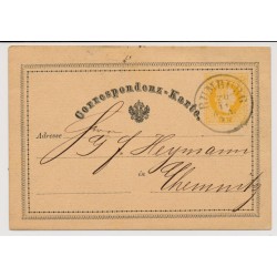 Österreich 1875 2kr, Korr-Karte RUMBURG (B) nach CHEMNITZ. Sehr schön!