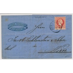 Österreich 1874 5kr, EXTREM VERZÄHNT! Brief STERNBERG (M) 10P! Nach WIEN
