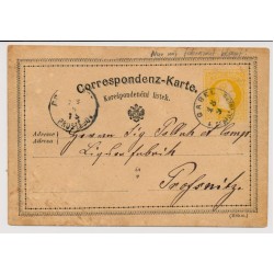 Österreich 1875 2kr Korr-Karte GABEL/b. SENFTENBERG (B) 35P! Interessant