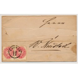 Österreich 186. 2*5kr Brief (Adressant ausgeschnitten!) LEOBEN (St)