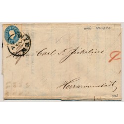 Österreich 1862 15kr Brief (mit Inhalt) WIEN - UNGARN nach HERMANNSTADT