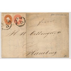 Österreich 1862 10+5kr AUSLANDS-Brief (Inhalt) ZNAIM (M) nach HAMBURG.
