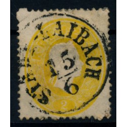 Österreich 1861 2kr FARBTIEF! STADT-LAIBACH (Kr) AUSGELASSENES ZAHNLOCH!