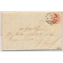 LOMBARDEI-VENETIEN 1861 5sld. Brief (Inhalt) PADOVA nach VICENZA. Schön!