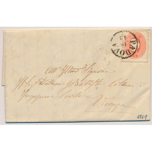 LOMBARDEI-VENETIEN 1861 5sld. Brief (Inhalt) PADOVA nach VICENZA. Schön!