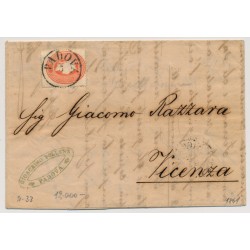 LOMBARDEI-VENETIEN 1861 5sld. Brief (Inhalt) PADOVA nach VICENZA