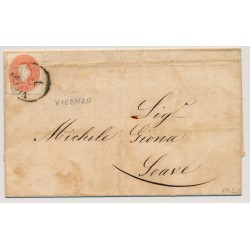 LOMBARDEI-VENETIEN 1862 5sld. Brief (Inhalt) VICENZA nach SOAVE