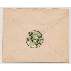 Österreich 1879 3kr, ORTS-Briefkuvert-Rückseite, mit PRAG Stempel.