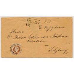 Österreich 1879 15kr, REKO-Briefkuvert NEUBAU nach SALZBURG. Attraktiv!