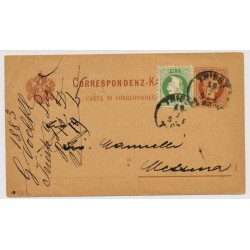 Österreich 1883 2kr Korr-Karte+3kr TRIEST. Schön!