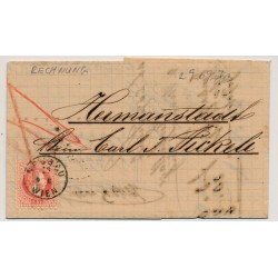 Österreich 1873 5kr Brief (Inhalt) RECHNUNG! NEUBAU/WIEN-HERMANNSTADT