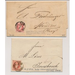 Österreich 1872 2Stk. Briefe WIEN. Schönes Lot!