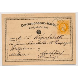 Österreich 1872 2kr Korr-Karte, LEITOMISCHL (B) Kl:50P! Nach NESSELSDORF