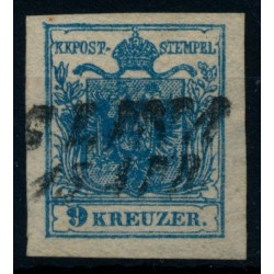 Österreich 1850 9kr, HP, Type III. Großes WASSERZEICHEN! GLINA (Km) 12P