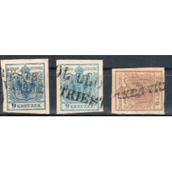 Österreich 1850 3Stk.Marke! Alle mit SCHIFFSTEMPELN! Interessantes Lot!