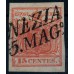 LOMBARDEI-VEN 1850 15C, ZIEGELROT! DIAGONALE PAPIERFALTE! VENEZIA VÖB