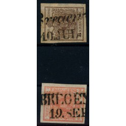 Österreich 1850 2Stk.Marke:-6kr, und -3kr, Verschiedene BREGENZ (V)