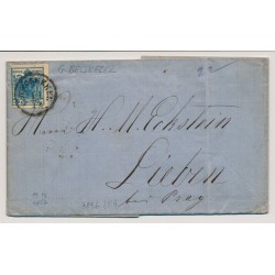 Österreich 1857 9kr, Brief (Inhalt) G:BECSKEREK (Tb) nach PRAG.