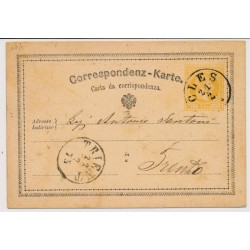 Österreich 1873 2kr, Karte von CLES (Tirol) nach TRIENT. Sehr schön!