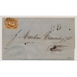 Österreich 1870 15kr, AUSLANDS-Brief von TRIEST nach BARI. P.D. Stempel