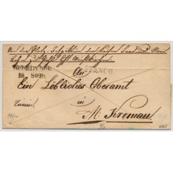 Österreich 1847 Brief WEISKIRCHEN (M)+FRANCO, R.s. BLAUSTEMPEL KROMAU.