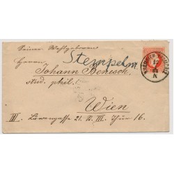Österreich 1883 5kr, GA-Umschlag KREMSIER nach WIEN.