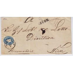 Österreich 1863 15kr, REKO-Brief KARLSTADT (Ks) nach WIEN.