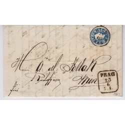 Österreich 1862 15kr, FARBFRISCH! Brief (Inhalt) SMICHOW/PRAG nach WIEN