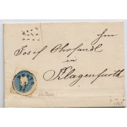 Österreich 1862 15kr, Brief (Inhalt) PESTH nach KLAGENFURTH. Schön!