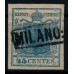 LOMB-VEN 1850 45C, HP, TYPE I.! P.F.! STÖCKEL 162! GERIPPTES P.! MILANO