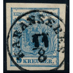 Österreich 1850 9kr, KARTONPAPIER! KARANSEBES (Bm) 10P! FEHLER im DATUM!