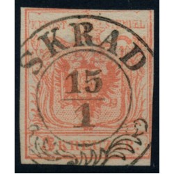 Österreich 1850 3kr, MP, Type III. falzhelle Stelle. SKRAD (Ks) Mü:85P!